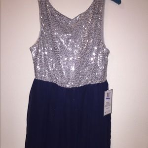 Homecoming dress blue and silver